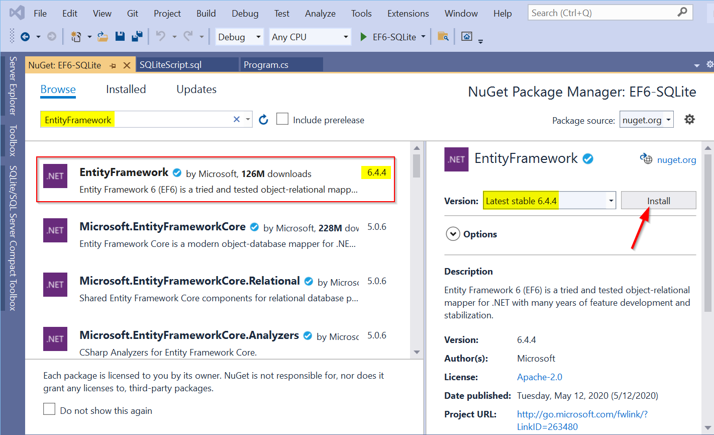 Using Entity Framework 6 with Database-First approach for SQLite ...