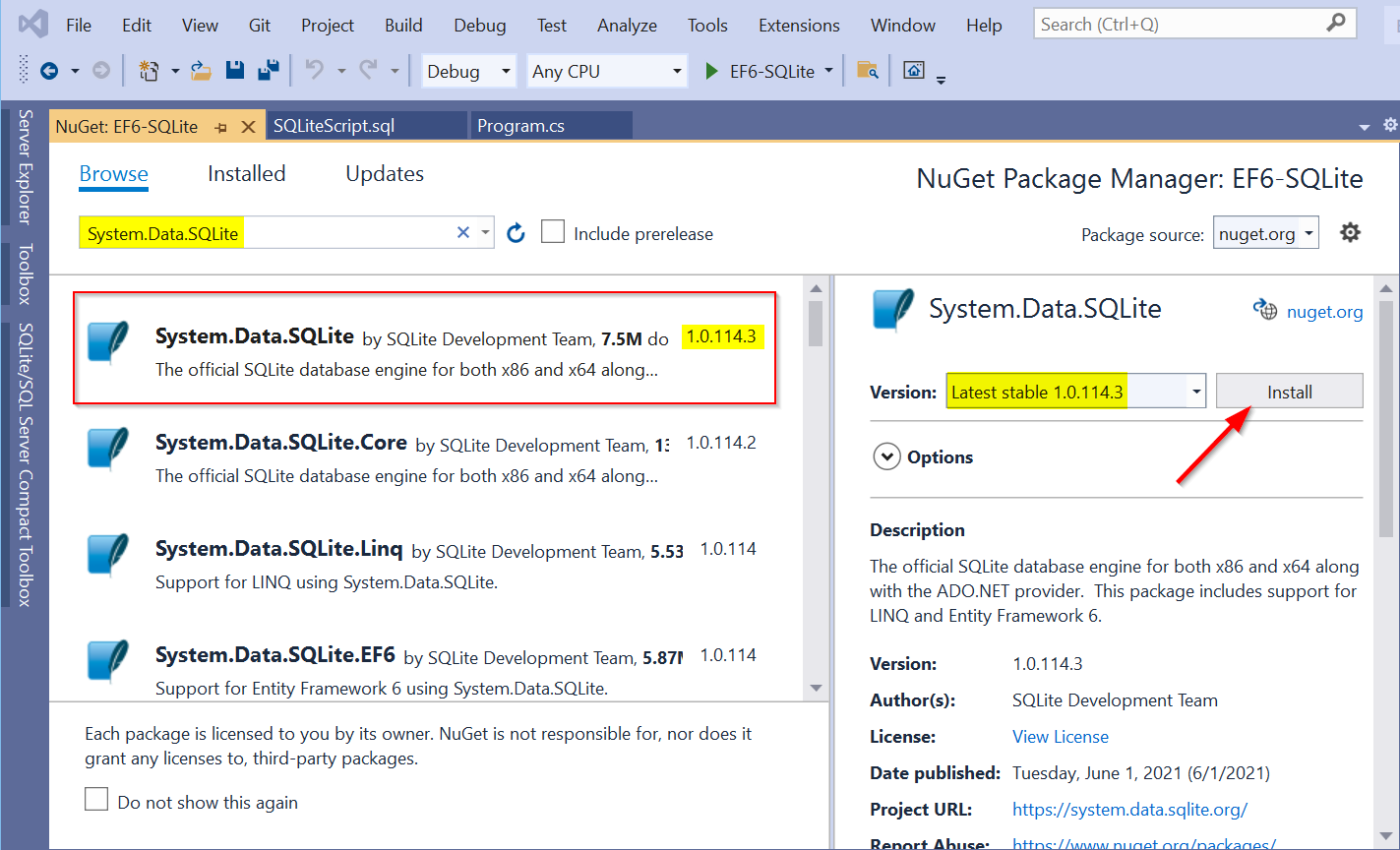 Using Entity Framework 6 with Database-First approach for SQLite ...